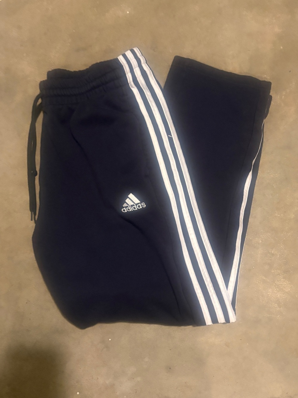 adidas Navy Blue Jogger Pants with White Three-Stripe